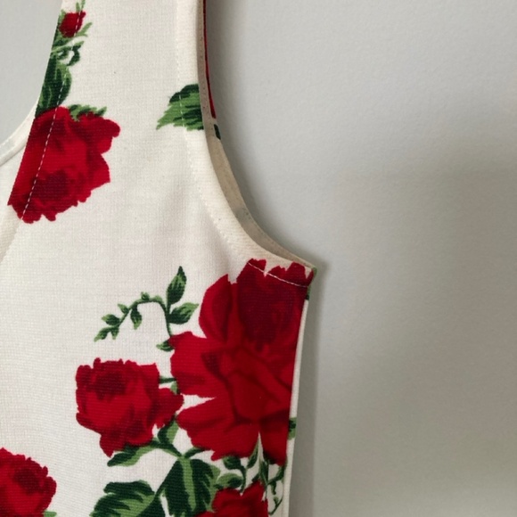 H&M Divided Rose Red and White Small US 6 Sized Skater Dress - Picture 3 of 14